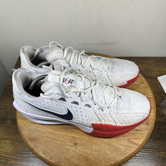 Nike GT Cut 2 Shoes Mens Size 11.5 White Red DV2913-103 Basketball Sneakers Low main image 7